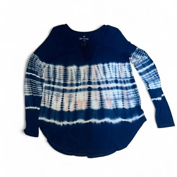 American Eagle Soft & Sexy Lace up Front Tee M - Picture 5 of 12